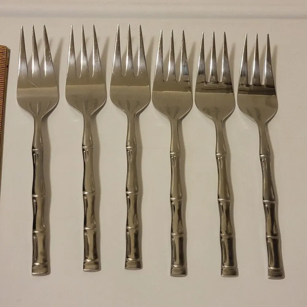 EXOTIC BAMBOO Set of 6 Salad Forks 6‎ 1/2